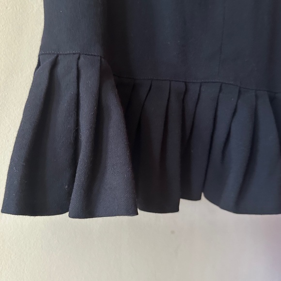 ESCADA VINTAGE 100% VIRGIN WOOL BLACK MIDI FLUTE SKIRT RUFFLE HEM MERMAID M-L - Picture 8 of 8